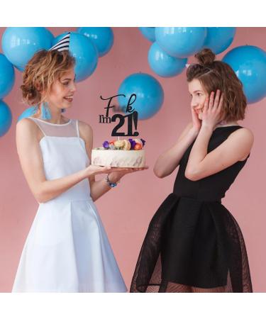 VIKY 21st Birthday Cake Topper - Glittery Decoration for Young Girls' Birthday Parties - Buy Online on SooperMarket.com
