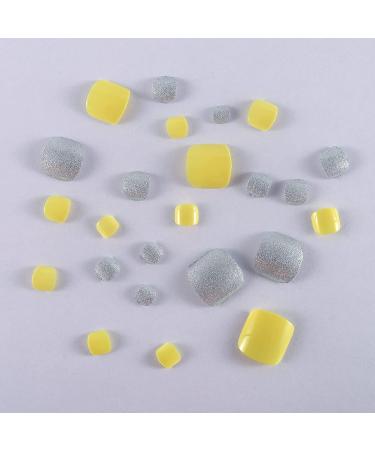 SIUSIO 96Pcs Colorful Square Acrylic Press-On Fake Toe Nails - UV Top Coat for DIY & Salons - Short False Nail Art Tips for Women & Girls - Buy Online on SooperMarket.com