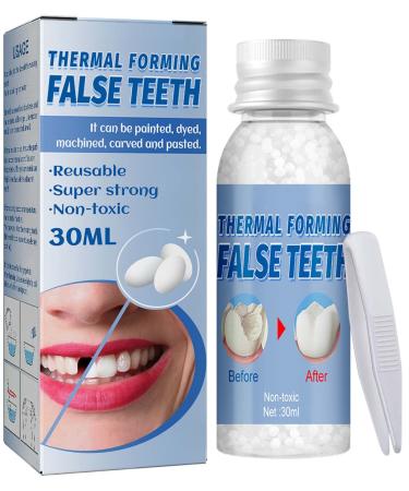 Tooth Repair Kit, Temporary Teeth Replacement Kit for Temporary Restoration of Missing & Broken Teeth Replacement Dentures, DIY Heat Fit Beads, Confident Smile