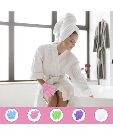 5 Pairs Exfoliating Peeling Gloves - Dual Texture Shower & Spa Hand Shoes | International Shipping Available - Buy Online on SooperMarket.com