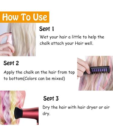 Gireatick 10 Colors Hair Chalk Comb for Girls Kids Temporary Hair Color Dye for Girls Kids Gifts on Valentine's Day Cosplay for Age 8-12 Washes Out Easily Non-Toxic and Safe for All Ages Including - Buy Online on SooperMarket.com