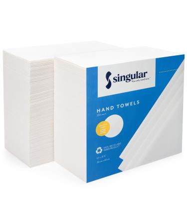 AH AMERICAN HOMESTEAD Disposable Paper Hand Towels for Bathroom - White Guest Napkins - Linen-Like Bulk Wipes - 15.5" x 12" - Ideal for Wedding Reception or Dinner Party (200 Count - Smooth Crisp) 15.5x12 Inch (Pack of 200