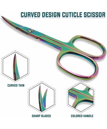 INSTEX Professional Cuticle Nail Scissors & Files Set | Curved Steel Blade for Thick Toenails & Manicure Pedicure | Men Women Beard Nose Trimming | Blue Multicolour - Buy Online on SooperMarket.com