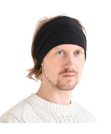 Casualbox | Linen Yoga Head Band Bandana Natural Elastic Hairband Sports Fashion Wrap Black(Size: One Size)