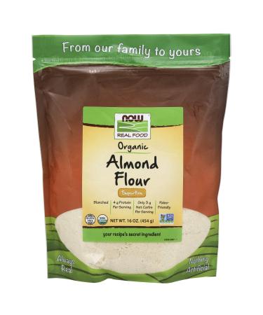 Now Foods Real Food Organic Almond Flour Superfine 16 oz (454 g)