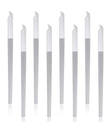 8 Packs Diamond Nail File Stainless Steel Double Sided Nail File Metal File Buffer Fingernails Toenails Manicure Files Manicure Pedicure Tools for Salon and Home 8 Inches