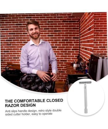 Angoily Manual Safety Razor for Men - Rustproof Double-Edged Single Blade Shaving Razor - Zinc Alloy 10.3x4cm - Eco-Friendly & Durable - Buy Online on SooperMarket.com