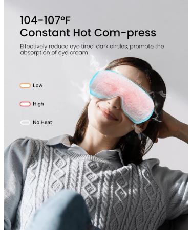 RENPHO Eye Massager with Heat, Vibration & Compression | Bluetooth Music, Rechargeable, Ideal for Relaxing Eye Strain, Dark Circles, Dry Eyes | Improve Sleep | Gray - Buy Online on SooperMarket.com