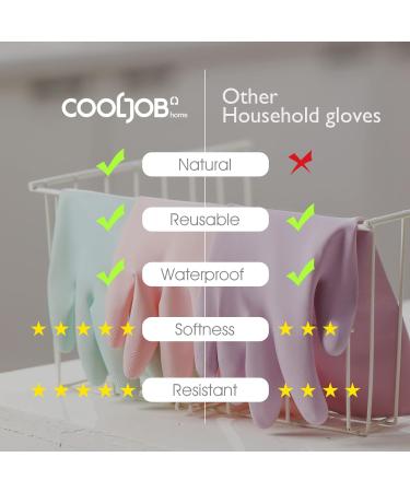 Cool Job Reusable Household Gloves - 3 Pairs of Fragrant Non-Slip Waterproof Cleaning Gloves (Size L) - Purple Rose Sage - Buy Online on SooperMarket.com