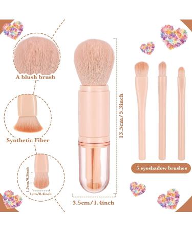 Small Travel Brush Makeup Set - 4 in 1 Portable Mini Lip, Foundation, Blending Powder, Eye Shadow Brushes for Women - Buy Online on SooperMarket.com