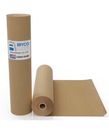 Brown Jumbo Kraft Paper Roll - 18" x 2100" (175') Made in The USA - Ideal for Packing, Moving, Gift Wrapping, Postal, Shipping, Parcel, Wall Art, Crafts, Bulletin Boards, Floor Covering, Table Runner