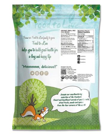 Organic Small Red Chili Beans 10 Pounds - Non-GMO, Kosher, Vegan, Raw, Sproutable, Non-Irradiated - USA 10 LB Bulk - Buy Online on SooperMarket.com