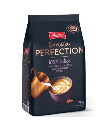 Melitta Barista Perfection 100% India entire coffee beans 750g uncomfortable single-original coffee Arabica robusta blend slow drum roar espresso strength 5 India 750 g (1 Pack)