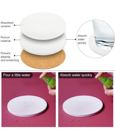 Ceramic Tile for Crafts Coasters 24 Pack White Tiles Unglazed 4 Inch with 24 Pack Cork Backing Pads Includes Square and Round Ceramic Coasters for DIY Arts Craft Project Coasters - Buy Online on SooperMarket.com