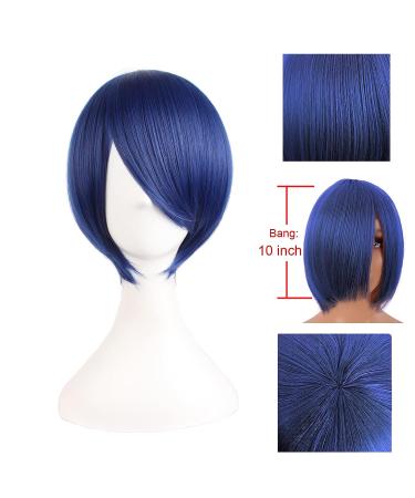 MapofBeauty 12 Short Straight Cosplay Wig (Mixed Blue) - Ideal for Parties and Costumes - Buy Online on SooperMarket.com