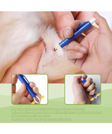 Starfa Lab Tick Removal Tool Set - 7PCs Plastic Lever & Stainless Steel Tweezers for Dogs Cats & Humans - Buy Online on SooperMarket.com