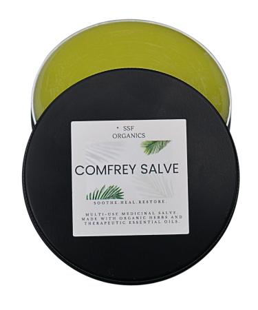 (Large 4oz Container) SSF Organic Comfrey Salve for Wounds Rashes Skin Conditions Blisters Arthritis Sores Post Surgery.