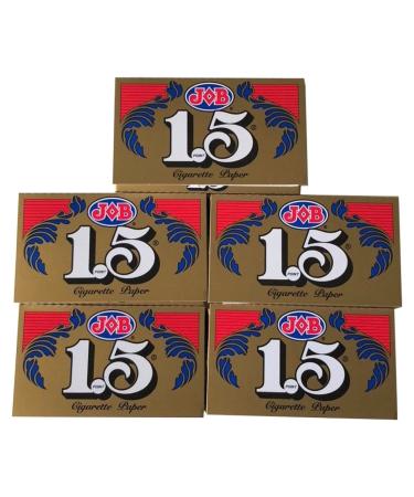1.5 JOB Rolling Papers, 5 Pack Bundle, 120 Paper Leaves Total