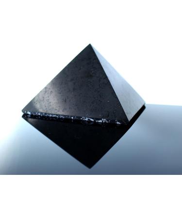 Heka Naturals 15cm Polished Shungite Pyramid | Black Stone Crystal for Home/Office Decor - Chakra Healing Meditation | 6 inch - Buy Online on SooperMarket.com
