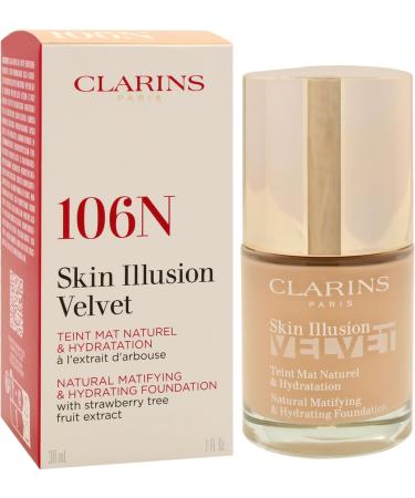 Skin Illusion Velvet Foundation - 106N Vanilla by Clarins for Women - 1 oz Foundation - Buy Online on SooperMarket.com