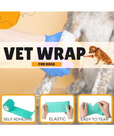 Vet Wrap Self Adhesive Bandage 5cm x 4.5m - Cohesive Tape for Pets & Sports (12 Pack) - Buy Online on SooperMarket.com