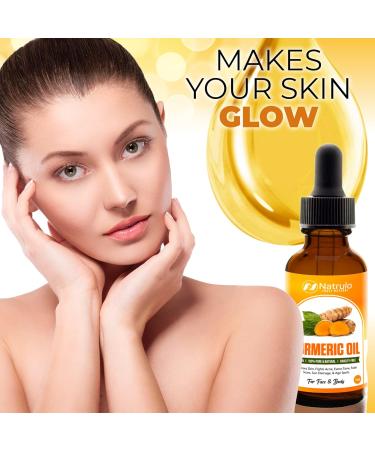 Turmeric Serum for Face & Body - All-Natural Brightening Oil for Dark Spots Acne Relief & Scars - Handcrafted USA Skincare - Buy Online on SooperMarket.com