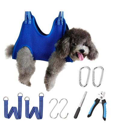Ovtexzog Dog care hammock harness dog yards for claw cutting hanging hammock retention bag for dogs for claw cutting/claw care (extra small 6kg max/blue)