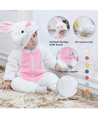 Doladola Baby Romper Onesie with Hood | Animal Theme | 6-12 Months | White Rabbit Design - Buy Online on SooperMarket.com