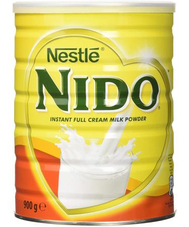 Nestle Nido Full Milk Powder - Instant Cream for Coffee & Tea Beverages with Added Vitamins & Minerals & No Added Preservatives or Colours - 900g Tin
