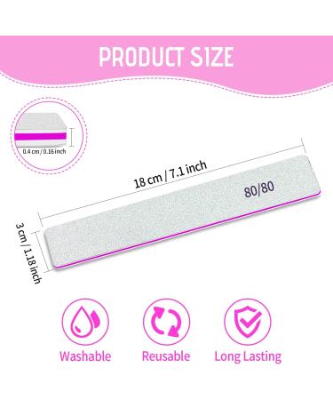 Professional 80/80 Grit Nail Files - Double Sided Emery Board for Acrylic and Gel Nails - Coarse Nail File for Home and Salon Use - 50pcs - Buy Online on SooperMarket.com