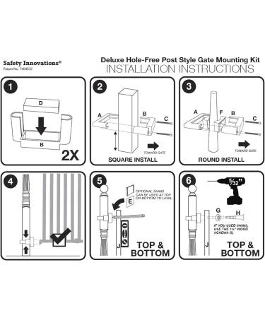 Safety Innovations Stairway Baby Gate Mounting Kit - Fits 2 3/4 to 3 5/8 inch Posts - No Holes, Adhesives, or Screws - Square/Round Tops - 1-Pack - Buy Online on SooperMarket.com