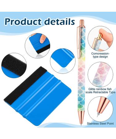 Craft Vinyl Weeding Tools Set - 2pcs Retractable Pin & Glitter Weeding Pens + Felt Squeegees for Adhesive Vinyl - Essential Craft Tool Kit - Buy Online on SooperMarket.com