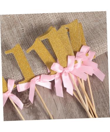 Gadpiparty 10 Pcs First Birthday Wedding Fondant Topper Baby Shower 1st Birthday 1 Year One Year Old Birthday Cake Picks Stick Glitter Cupcake Picks Cakes Cake Topper Insert Card Number - Buy Online on SooperMarket.com