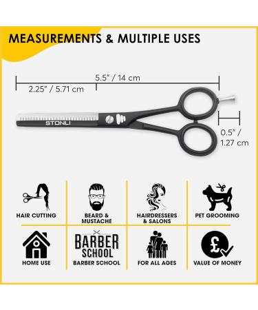 Stonli Thinning Scissors for Hair Cutting - Stainless Steel 5.5 inch Hairdressing Scissors with Sharp Edge Barber Scissors - Hair Cutting Scissor for Salon Home Men Women (Traditional) - Buy Online on SooperMarket.com