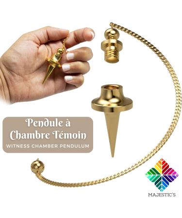Esoteric Radiesthesia Pendulum Set - Gold Dripping Oracle & Witness Pendulum for Geobiology & Magnetizers | International Shipping Available - Buy Online on SooperMarket.com