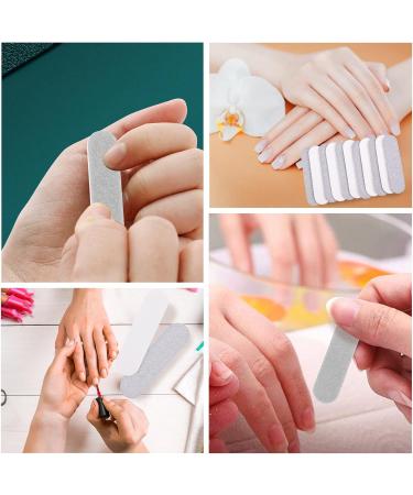 JSRQT 100 Mini Nail Files Double Sided Nail File Set Emery Board for Women Girls Acrylic Mini Nail Files Bulk Nail Buffer Professional Nail Files 180/240 Grit Manicure Tool (Silver) - Buy Online on SooperMarket.com