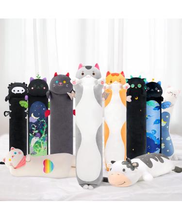 Mewaii 36in Long Cat Plush Pillows Stuffed Animals Squishy Pillows - Plushie Cute Kitty Sleeping Hugging Plush Pillow Soft Toys for Kids(Gray) Gray Cat 36inch/90cm