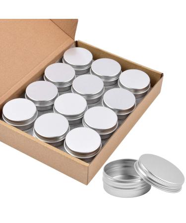 Aluminum Tins Sopito 24 Pieces 15ml Aluminum Empty Round Tins for Lip Balm Cosmetic Cream Mini Candles Craft Jewelry