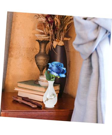 Ciieeo Desktop Decor Office Plants Hydroponics Holder Vase Table Container Decorative Desk Home Delicate White 7X13CM - Buy Online on SooperMarket.com