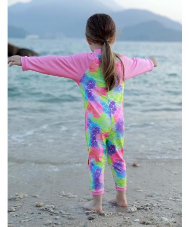 Baby Toddler Boy Swimsuit UPF 50+ Sun Protection Rash Guard Swimwear | Pink Fish Scales | 0-3 Years | 6-12 Months with Crotch Zipper - Buy Online on SooperMarket.com