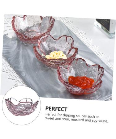 ABOOFAN 6 Pcs Cherry Blossom Dish Mini Condiment Pot Sushi Condiment Plate Ice Cream Bowl Cake Fruit Plate Mini Plates Flavor Seasoning Plate Dessert Small Glass Food Pink Sauce - Buy Online on SooperMarket.com