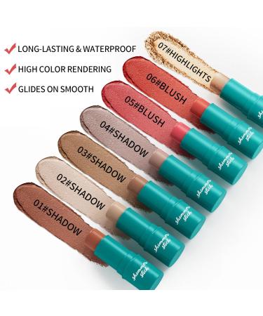 Vawolecy Contour Stick - Long-Lasting Cream Blush & Highlighter Bronzer Pen | Smooth Facial Illuminator (04# Shadow 1 Piece) - Buy Online on SooperMarket.com