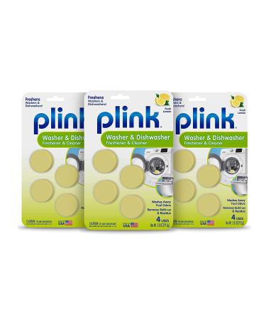 Plink Washer & Dishwasher Freshner and Cleaner, Stain Remover and Odor Eliminater for Washing Machine & Dishwasher, Pack of 3, 12 Count