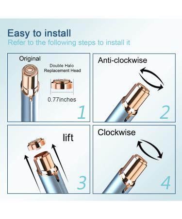 Facial Hair Remover Replacement Heads Gen 2 for Flawless Finishing Touch - 6 Pack, 18K Gold-Plated - Double Haolo - As Seen On TV - Buy Online on SooperMarket.com