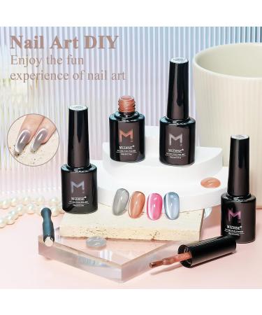MIZHSE Moonlight Cat Eye Gel Polish 10ml - Magnetic Shimmer Crystal Gel Silver Blue Aurora Manicure Set for DIY Nail Art - Best for Home Salon - Buy Online on SooperMarket.com