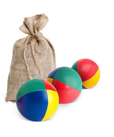 Mister M |3 juggling balls in the beige Jutesack |Easy to grab |Waterproof coating and environmentally friendly upholstery |Suitable for beginners and professionals |With app and online video vutorial beige 3 balls