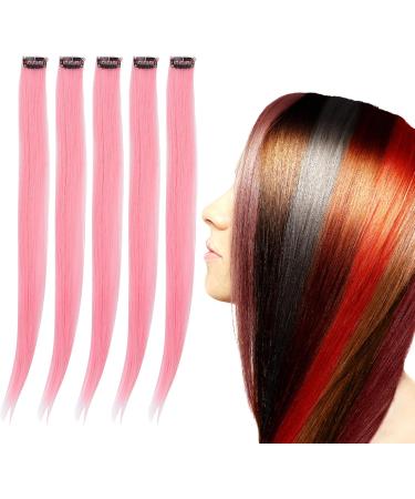 Colorful Lop Ears Wig Colorful Straight Hair Extensions Girls Daily Prom Hairpin (Light Pink) - Buy Online on SooperMarket.com
