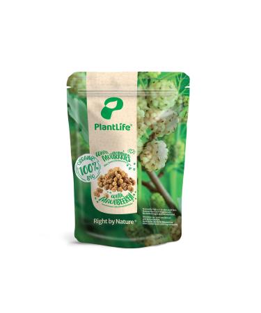 PlantLife White Organic Mulberries 1kg Raw Sun-Dried Unsweetened and Unsulphured 100% Recyclable