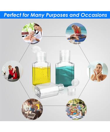 30 Pack 1 oz Clear Plastic Travel Bottles with Flip Cap - Refillable Hand Sanitizer Containers for Business Trip - Buy Online on SooperMarket.com
