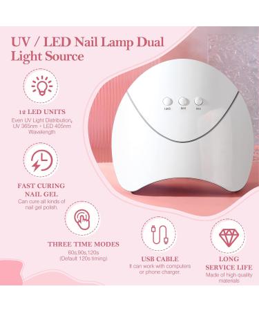 COSCELIA 10PC Multi-Color UV Nail Polish Set with 36W Nail Dryer & Poly Extension Gel Kit | Complete DIY Manicure Accessories for Home & Salon #0179 - Buy Online on SooperMarket.com